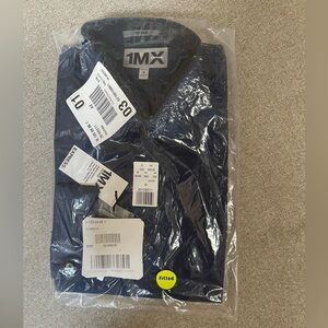 Men’s fitted shirt; new with tag; marine blue; size medium; 15-15 1/2.